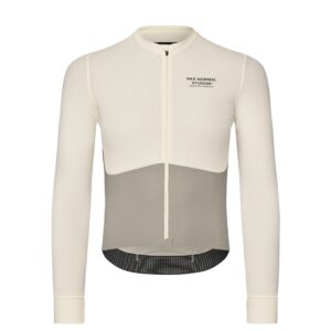 Pas Normal Studios Mechanism Pro Long Sleeve Jersey Langarm Fahrradtrikot Herren XL off white / light grey