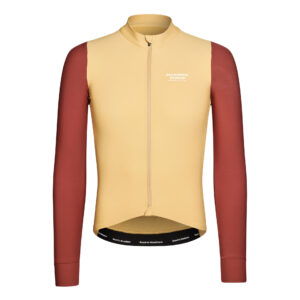 Pas Normal Studios Men's Mechanism Long Sleeve Jersey Langarm Fahrradtrikot Herren XL camel / maroon