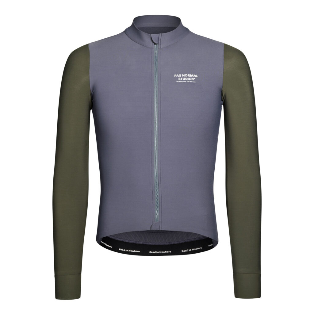 Pas Normal Studios Men's Mechanism Long Sleeve Jersey Langarm Fahrradtrikot Herren L steel / dark olive