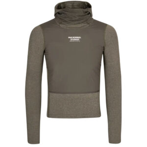 Pas Normal Studios Men's Thermal Hooded Windproof Base Layer Langarm Funktionsunterhemd mit Kapuze S dark stone