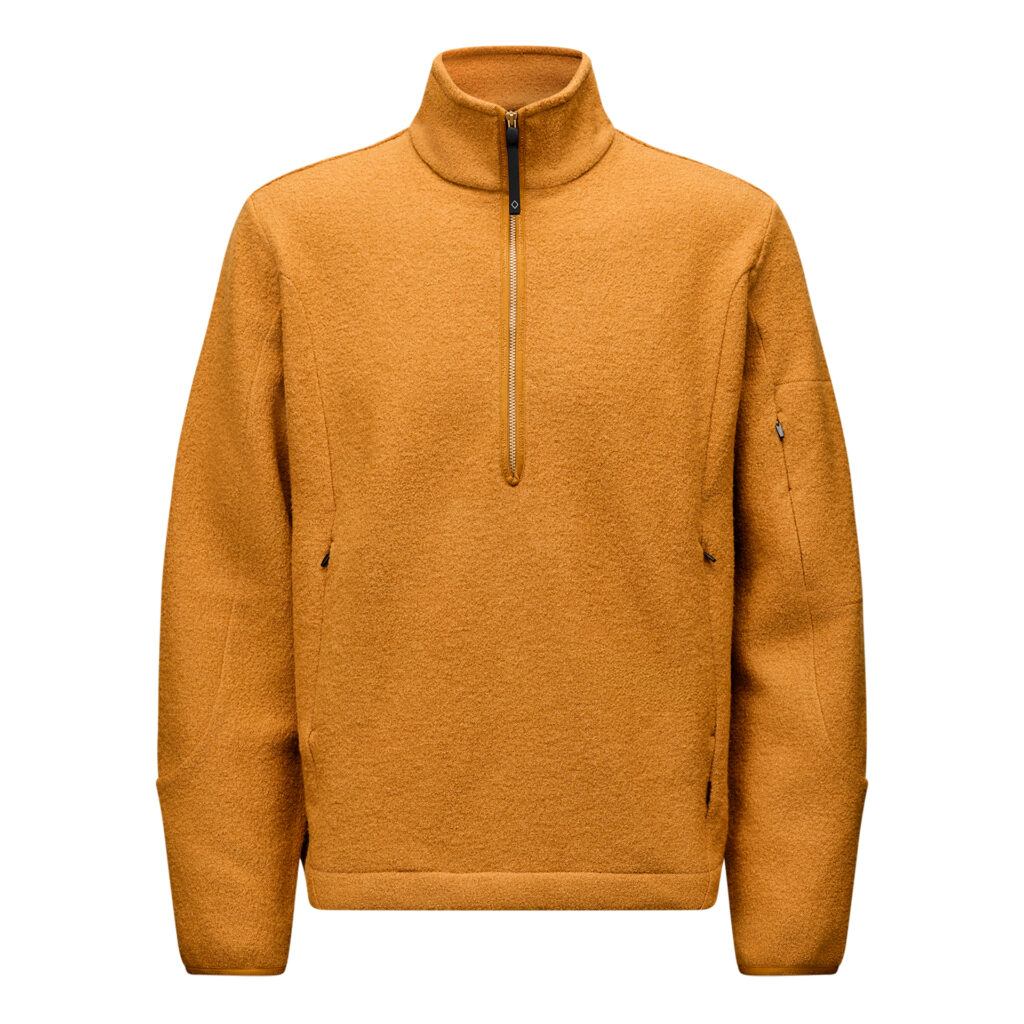 Pas Normal Studios Off-Race Boiled Wool Half-Zip Sweatshirt Herren M ochre