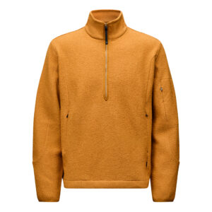 Pas Normal Studios Off-Race Boiled Wool Half-Zip Sweatshirt Herren M ochre