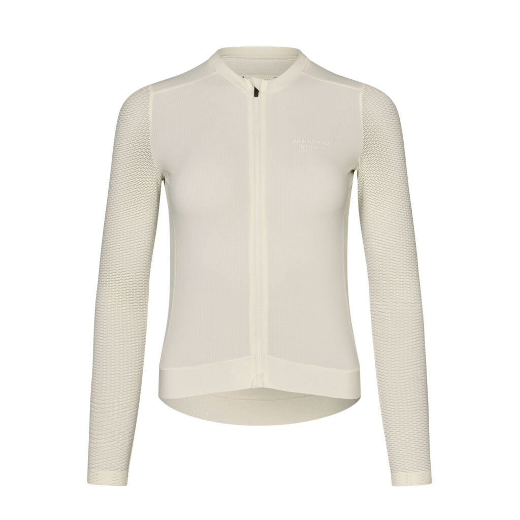 Pas Normal Studios Women's Essential Light Long Sleeve Jersey Langarm Fahrradtrikot Damen XS off white