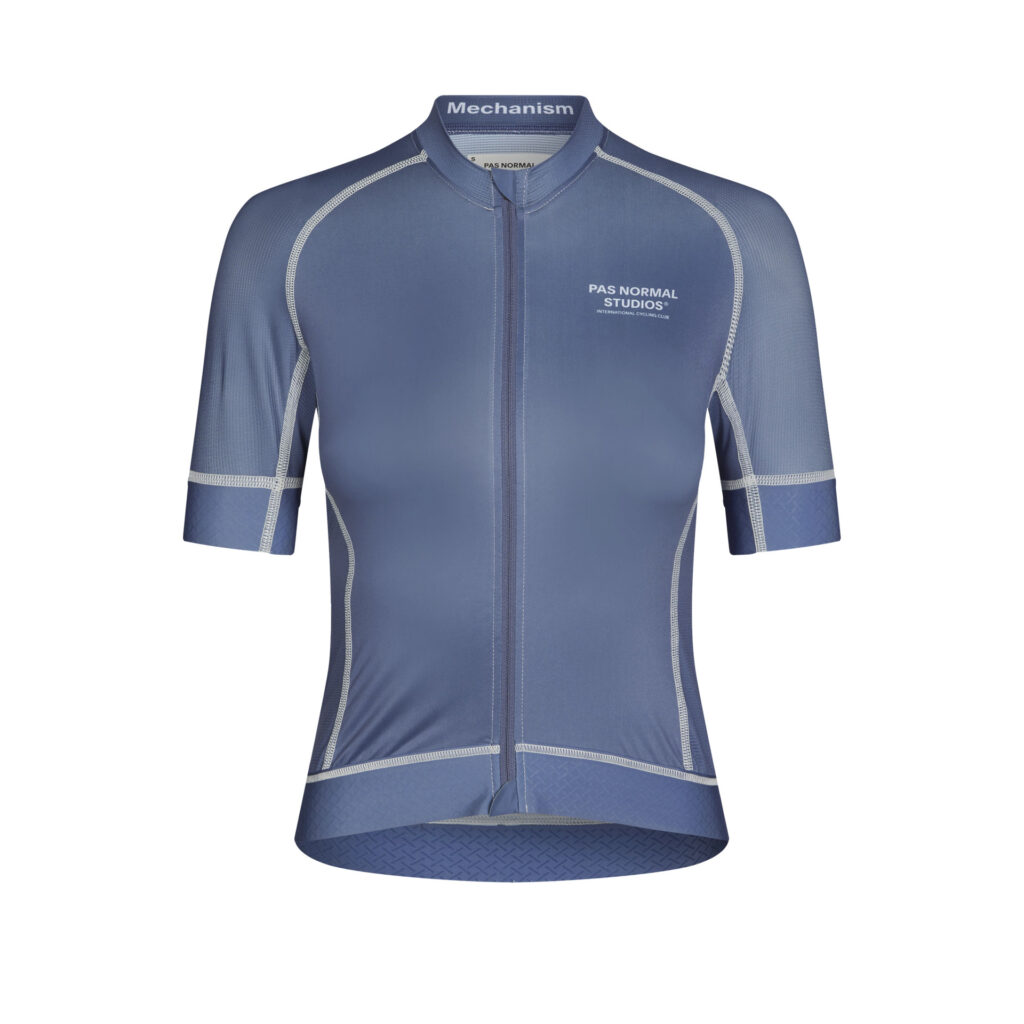 Pas Normal Studios Women's Mechanism Jersey kurzarm Fahrradtrikot Damen L light indigo