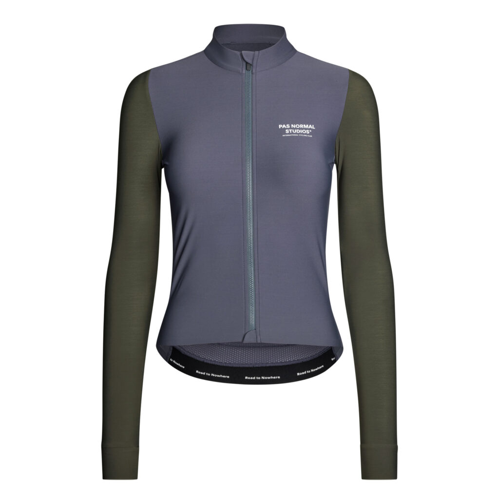 Pas Normal Studios Women's Mechanism Long Sleeve Jersey Langarm Fahrradtrikot Damen M steel / dark olive