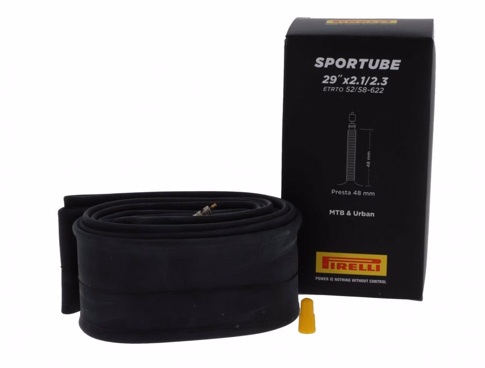 Pirelli Schlauch SPORTUBE 29 29 schwarz - robuster Fahrradschlauch mit 48 mm SV Ventil