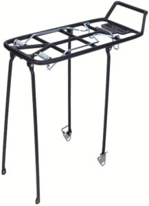 Pletscher Gepäckträger Quick-Rack 26-28 Zoll - robuster Aluminium-Gepäckträger mit Federklappe, werkzeugloser Schnellmontage an Sattelstütze Ø 25-32 mm und Ausfallende, schwarz, 25 kg Tragkraft