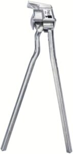 Pletscher Zweibeinständer 28 Zoll - stabiler Fahrradständer aus Aluminium-Druckguss, poliert, mit Ständerplattenmontage, Aluminium-Lasche und M10x50 Senkschraube, bis 35 kg belastbar