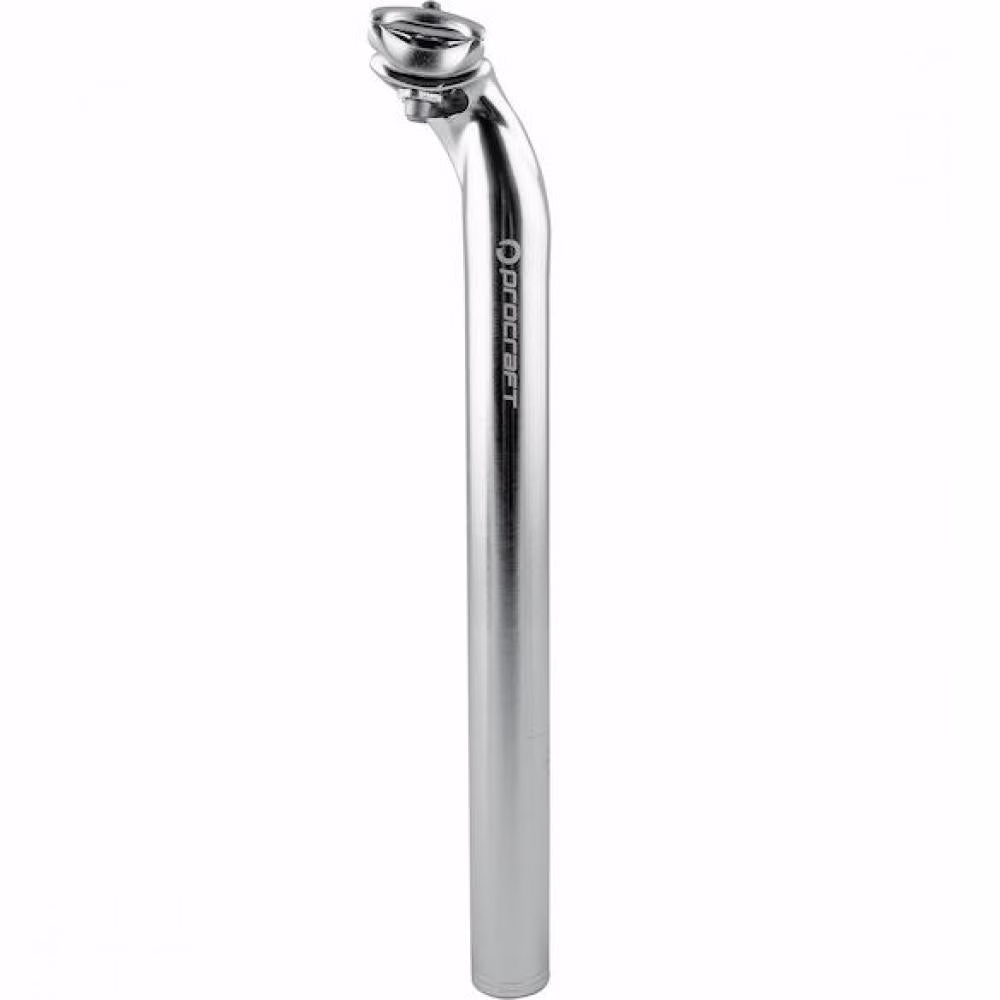 Procraft Classic 2-Bolt Sattelstütze Ø 31,8 x 350 mm Silber - Robuste 7075 Aluminium Sattelstütze