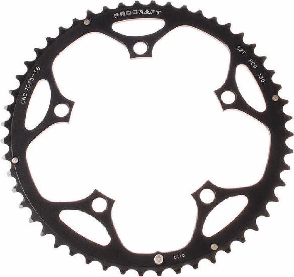 Procraft Kettenblatt RR 130 10-fach 50 Z schwarz - präziser Antrieb für Rennräder