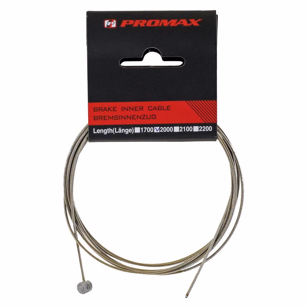 Promax Bremsinnenzug 2000×1.5 mm - Edelstahlzug, präzise Zugführung, hohe Korrosionsbeständigkeit, universell passend für V-Brake und Cantilever