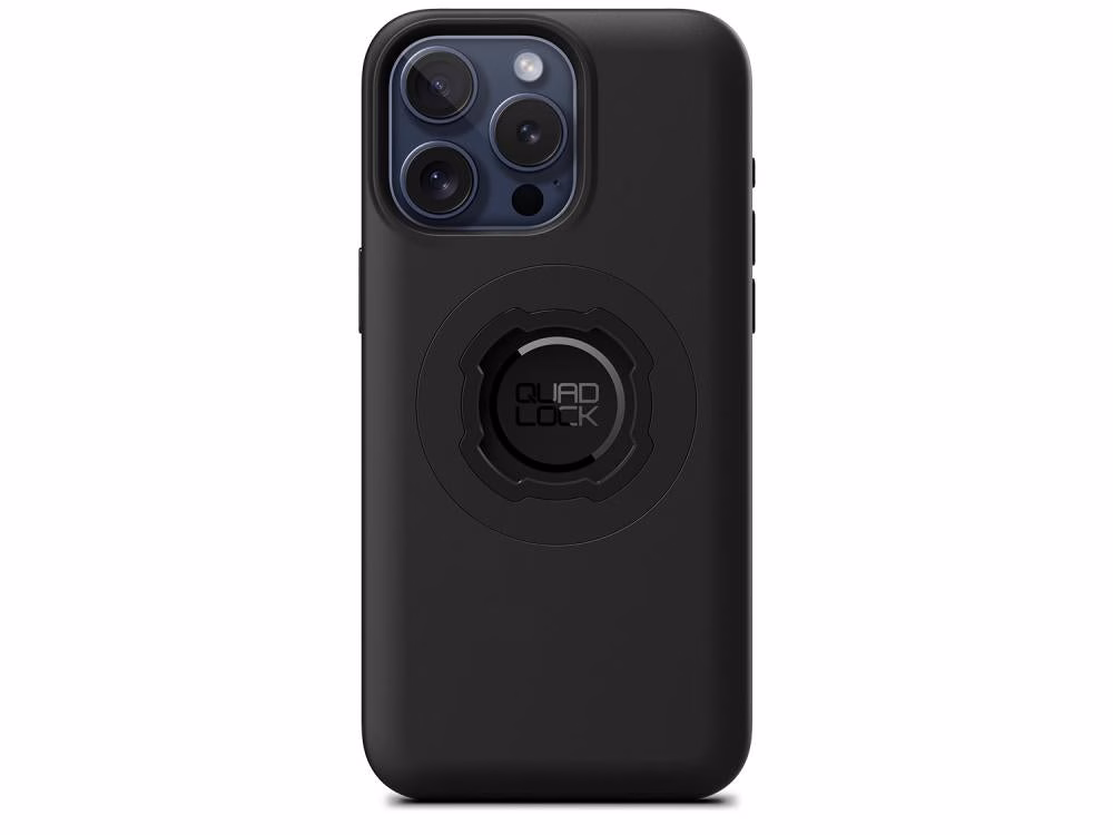 Quad Lock MAG Case iPhone 15 Pro Max Schwarz - Stoßfest, MagSafe-kompatibel, kabellos laden, kompatibel mit Quad Lock Halterungen