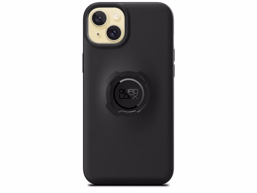 Quad Lock Original Case iPhone 15 Plus Schwarz - Stoßfest, Twist-Lock, kabellos laden, TPU/PC
