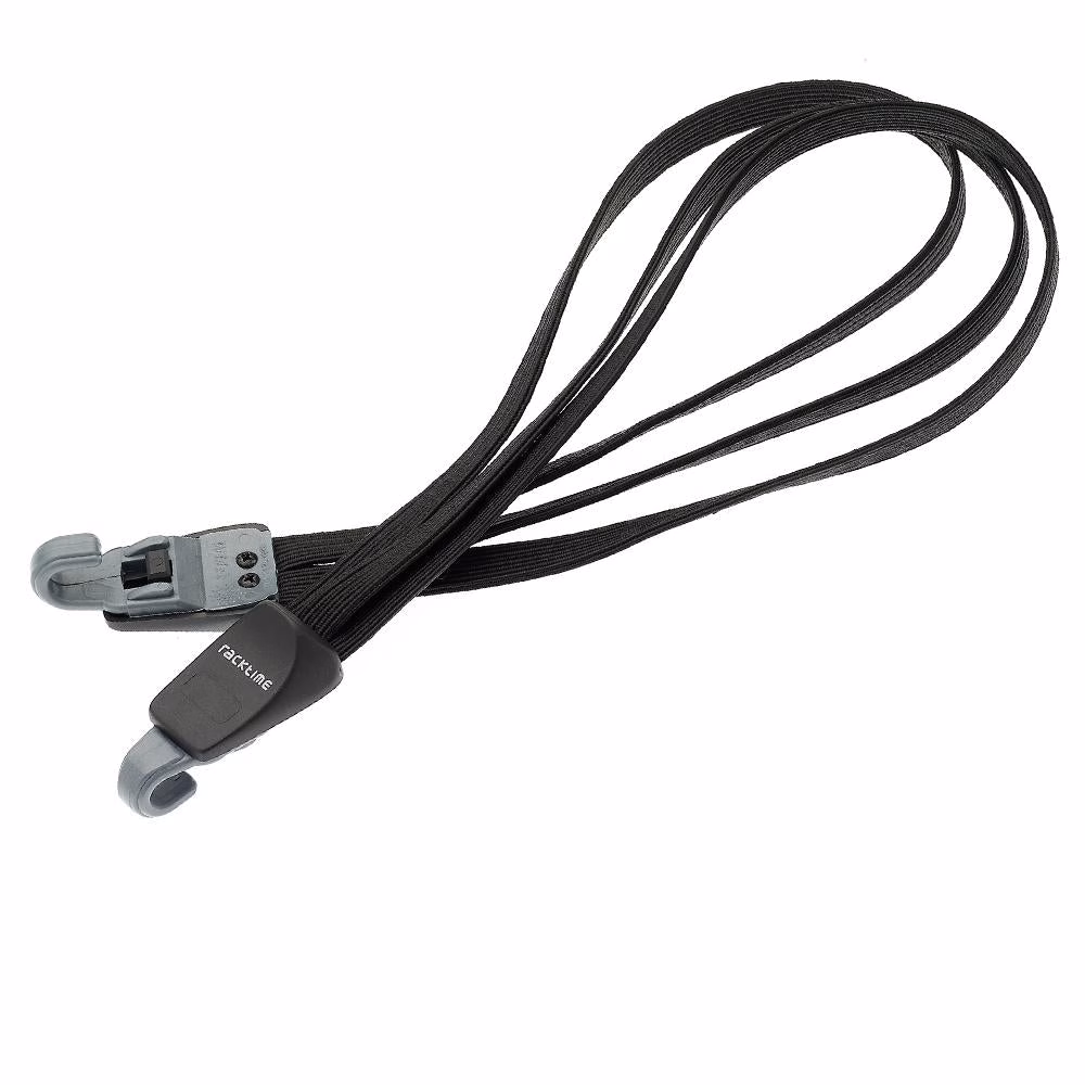 Racktime Bind-it Spanngurt 3-fach, 60 cm/300 mm dehnbar, 2 Haken Ø14 mm, schwarz - Lade-Sicherung für Racktime Hinterradträger