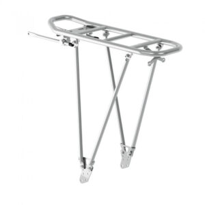 Racktime Foldit Adjustable 2.0 Gepäckträger, silber, für 24"-29" Fahrräder, Snapit 2.0 kompatibel, max. 25 kg Traglast, verstellbare Fußbleche, Rücklichtmontage möglich