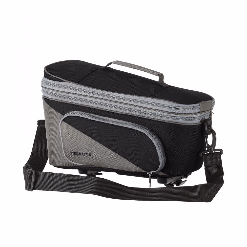 racktime Gepäckträgertasche Trunkbag Talis Plus 2.0 schwarz-grau - 15 Liter robuste Gepäckträgertasche mit Snapit 2.0 Adapter wasserdichter Regenüberzug ideal für Alltag & Touren