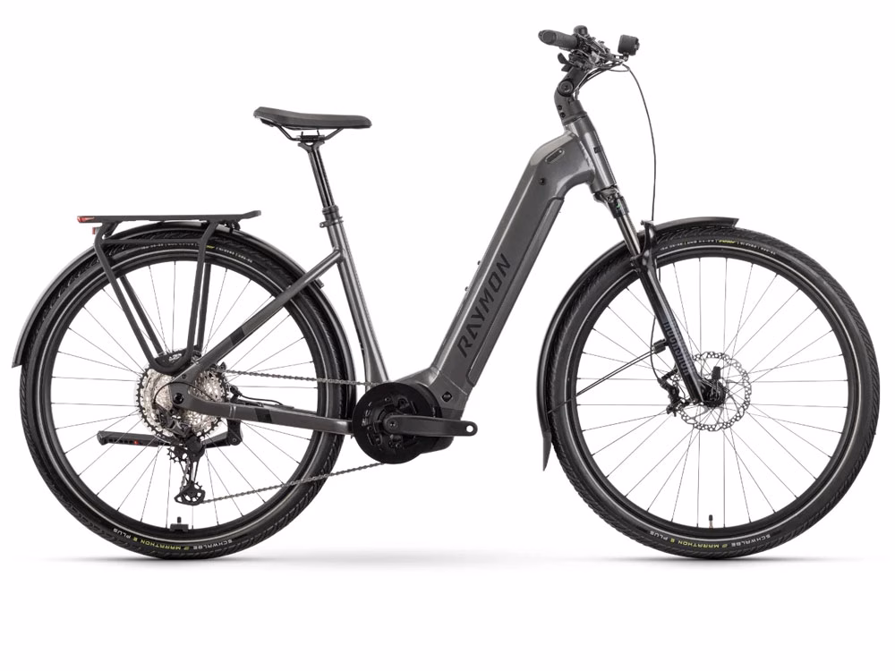 Raymon Tahona Diamond Low | Trekking E-Bike | 29" | 800Wh Bosch Performance CX | metalgrey / black / citron Größe: 53 cm