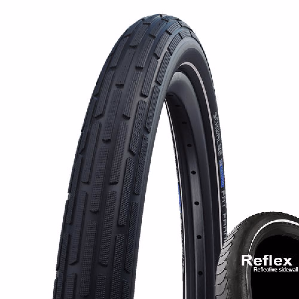 Schwalbe Drahtreifen FAT FRANK Active Line 27,5x2,4 Zoll (60-584) Schwarz/Reflex - stylischer Urban-Cruiser mit Pannenschutz