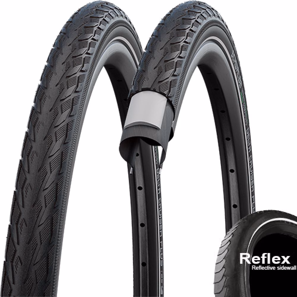Schwalbe Drahtreifen Reifen Delta Cruiser Plus 28x1.40 37-622 schwarz Reflex E-25 HS431 Draht - Fahrradreifen