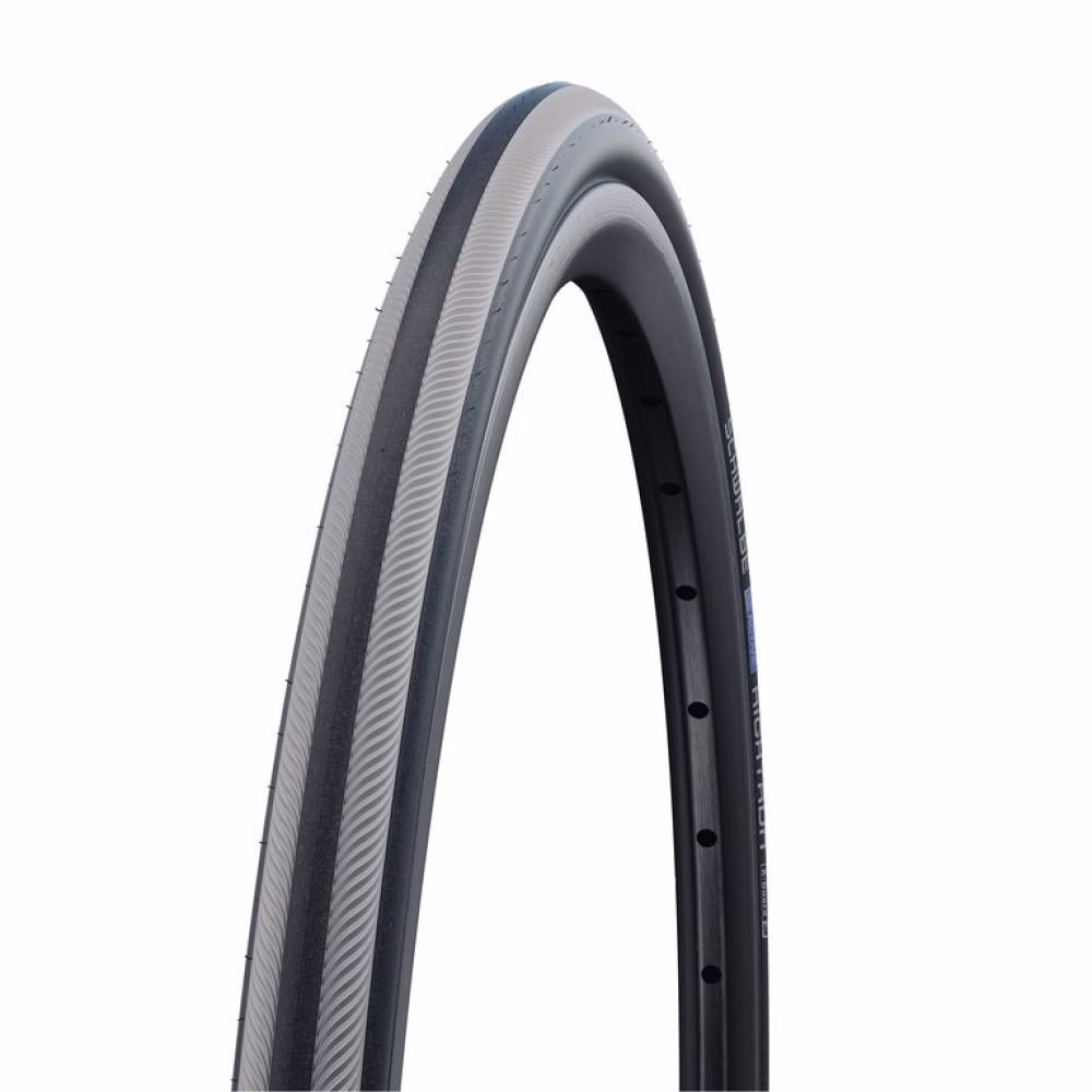 Schwalbe RightRun Rollstuhlreifen 24x1.00" (25-540) schwarz/grau HS387, Drahtreifen mit K-Guard Pannenschutz, 2Grip-Seitenwand, Black'n'Roll Compound, max. 60kg, 6-10 Bar