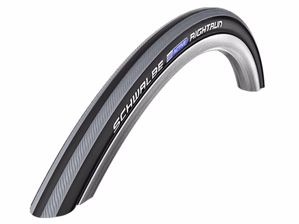 Schwalbe Rightrun Rollstuhlreifen Drahtreifen (20x1.00 Zoll | 25-451 | schwarz/graue Streifen)