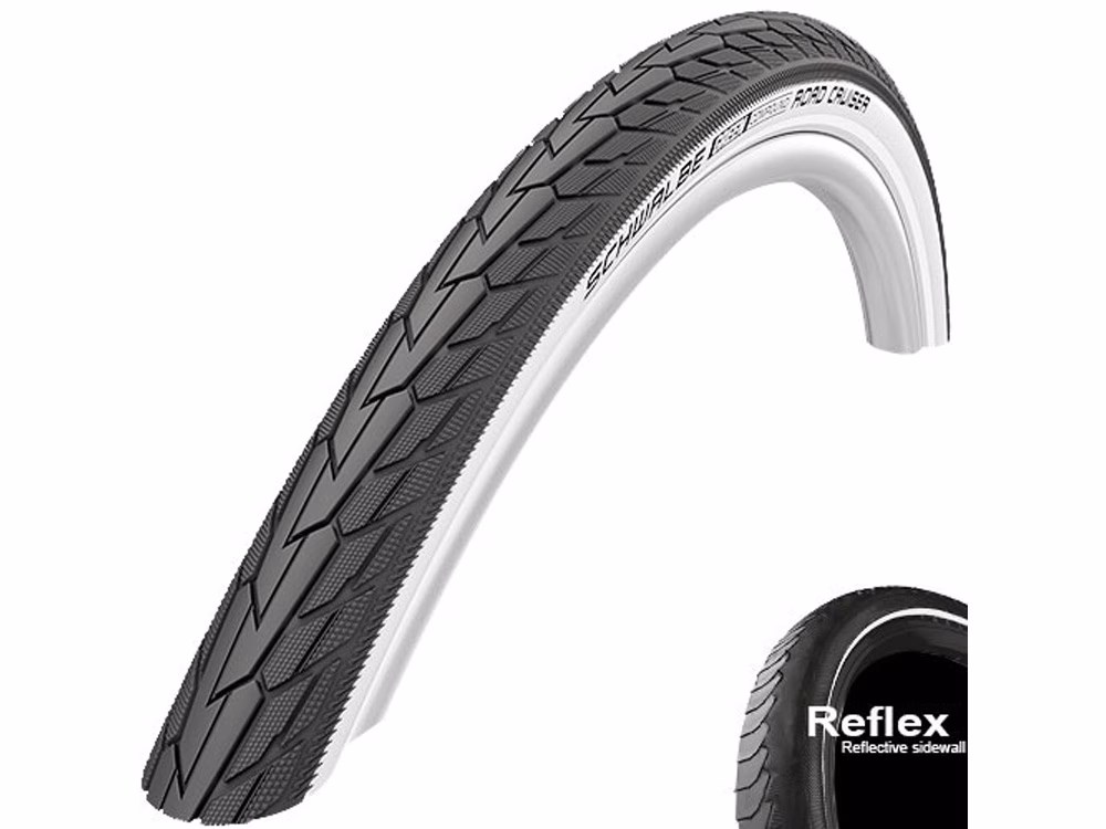 Schwalbe RoadCruiser K-Guard Clincher Tyre (42-622 - black / white / green)