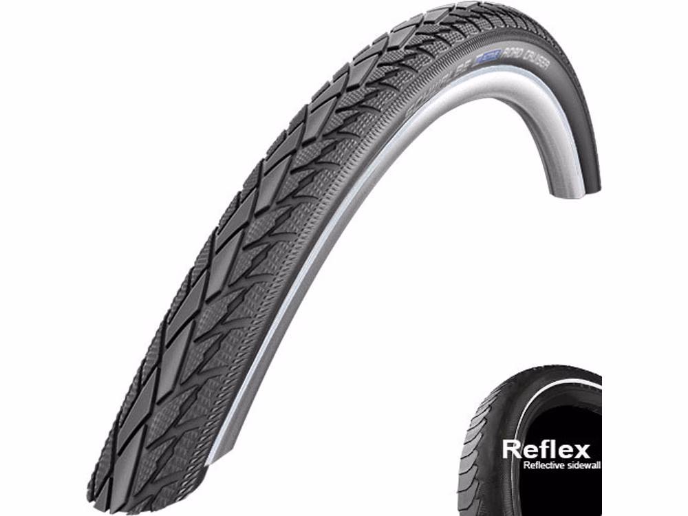 Schwalbe RoadCruiser KevlarGuard Clincher Tyre (44-484 Reflex - 22x1.5 Reflex - black)