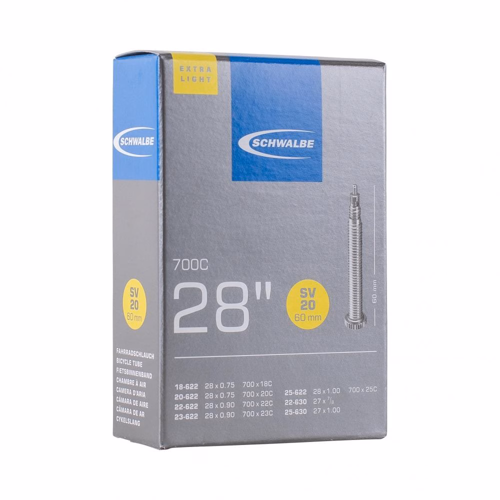 Schwalbe SV20 Extra Light Fahrradschlauch 28 Zoll SV 60 mm