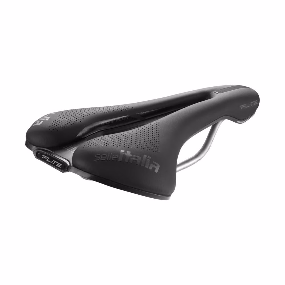 Selle Italia Flite Boost Gravel TI 316 Superflow Unisex Sattel L3 - Fibra-Tek Bezug, Light-Gel-Einsatz, Titanstreben Ø7 mm, Entlastungsöffnung (Superflow), 145×250 mm