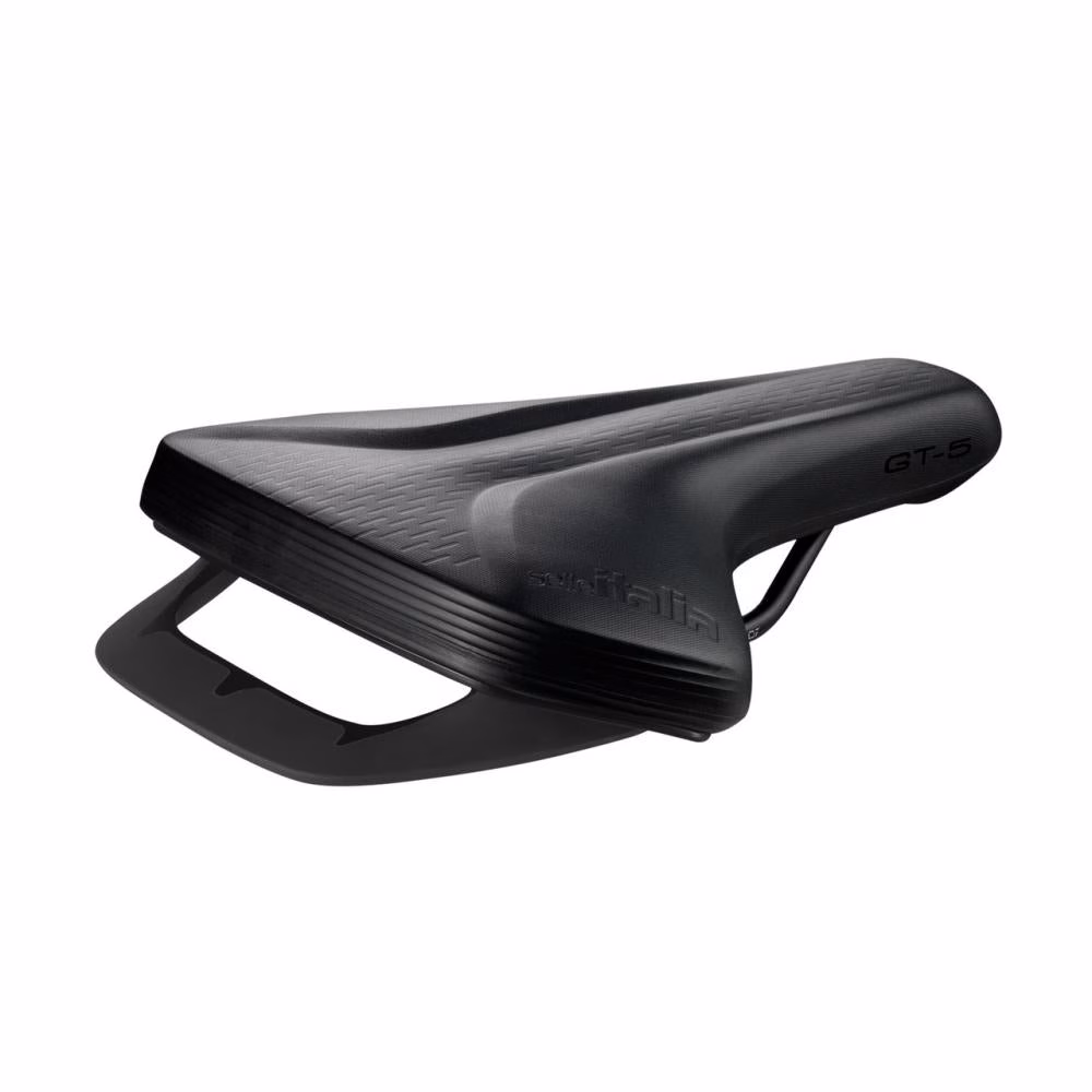 Selle Italia GT-5 L2 Sattel - City / E-Bike Sattel 180×250 mm, FeC-Alloy Gestell Ø7 mm, Lock-On Recycling System, reflektierender 3M-Einsatz, Tragegriff, schwarz