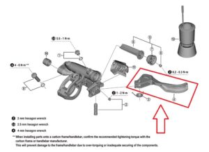 SHIMANO Bremshebel für BL-M9220 rechts - Ersatzhebel für hydraulische Scheibenbremse
