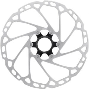 SHIMANO Bremsscheibe SM-RT64 203 mm Center Lock mit Verschlussring und Außenverzahnung