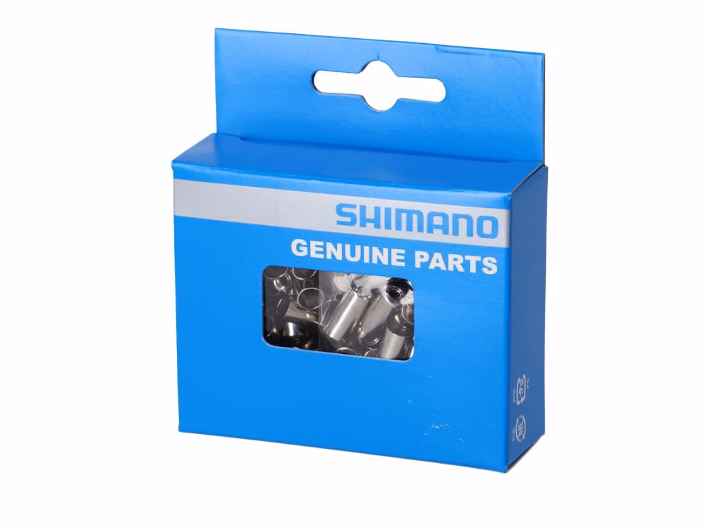 SHIMANO Endkappen für Bremszugaußenhülle - 100 Stück Stahl Endkappen für Bowdenzug