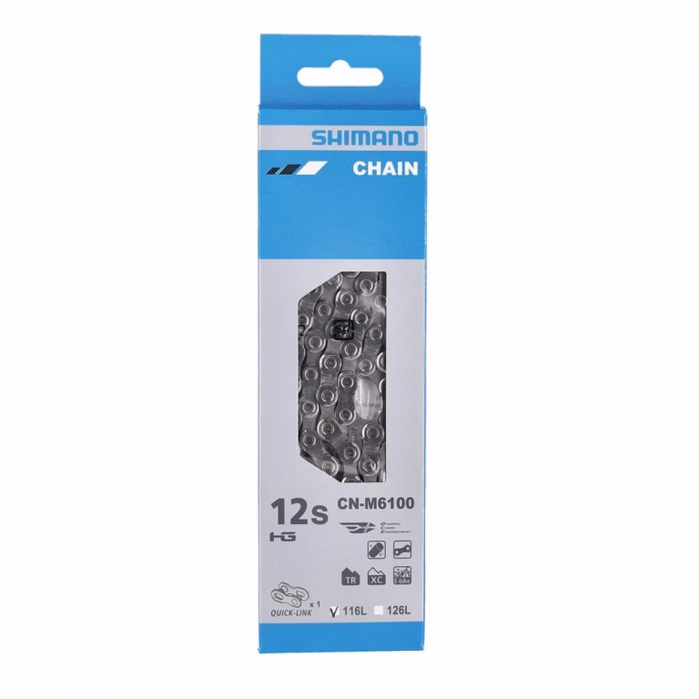 SHIMANO Kette DEORE CN-M6100 12-fach 116 Glieder Kette - für 12-fach MTB Antriebe