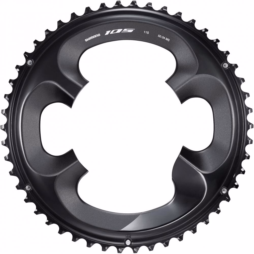 SHIMANO Kettenblatt 105 FC-R7000 50 Zähne Schwarz - präzise Schaltperformance für Rennräder