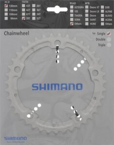SHIMANO Kettenblatt ALFINE FC-S500 39 Zähne Silber - effiziente Übersetzung für Nabenschaltungen