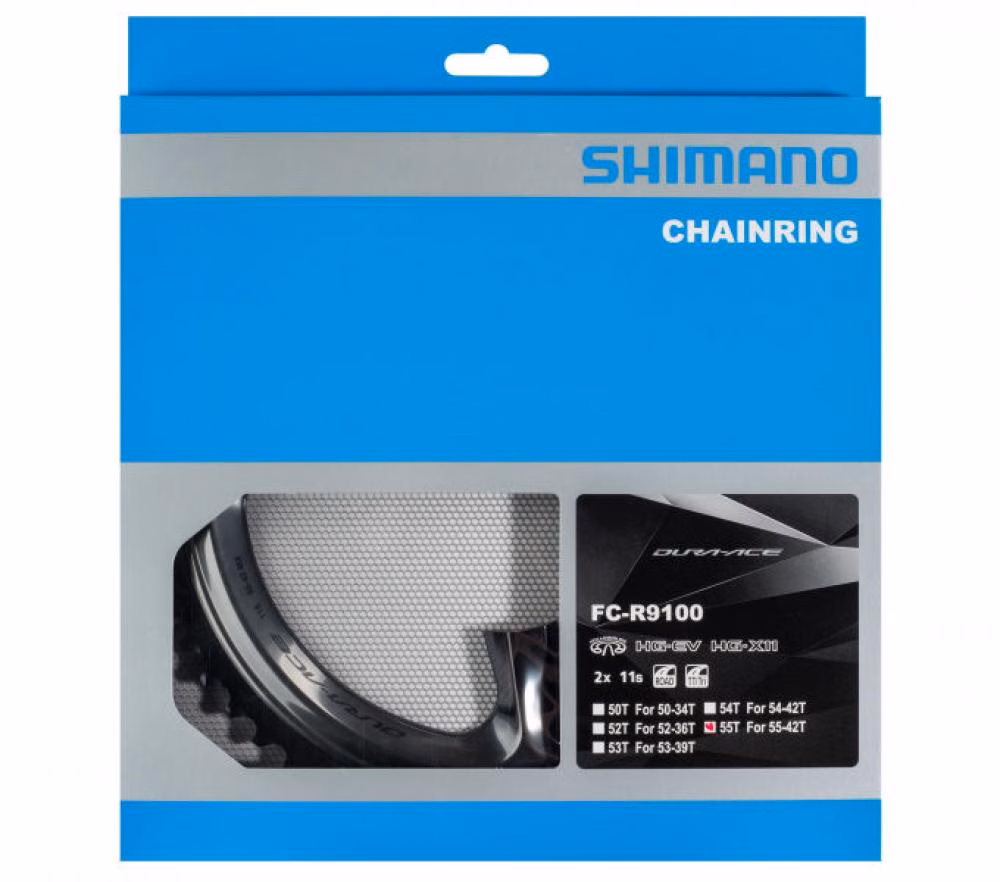 SHIMANO Kettenblatt DURA-ACE FC-R9100 55 Zähne - maximale Antriebssteifigkeit für Rennrad-Performance