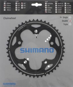 SHIMANO Kettenblatt FC-CX50 46 Zähne Schwarz - präziser Antrieb für Cyclocross und Straßenräder