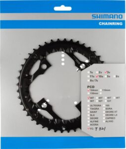 SHIMANO Kettenblatt FC-T521 44 Zähne - langlebiges Trekking-Kettenblatt für präzise Schaltperformance