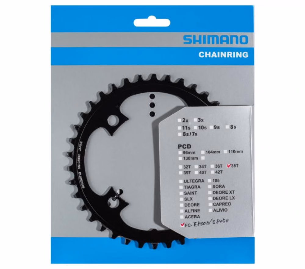SHIMANO Kettenblatt SM-CRE80 / SM-CRE80-B 38Z - Effiziente Kraftübertragung für E-Bikes