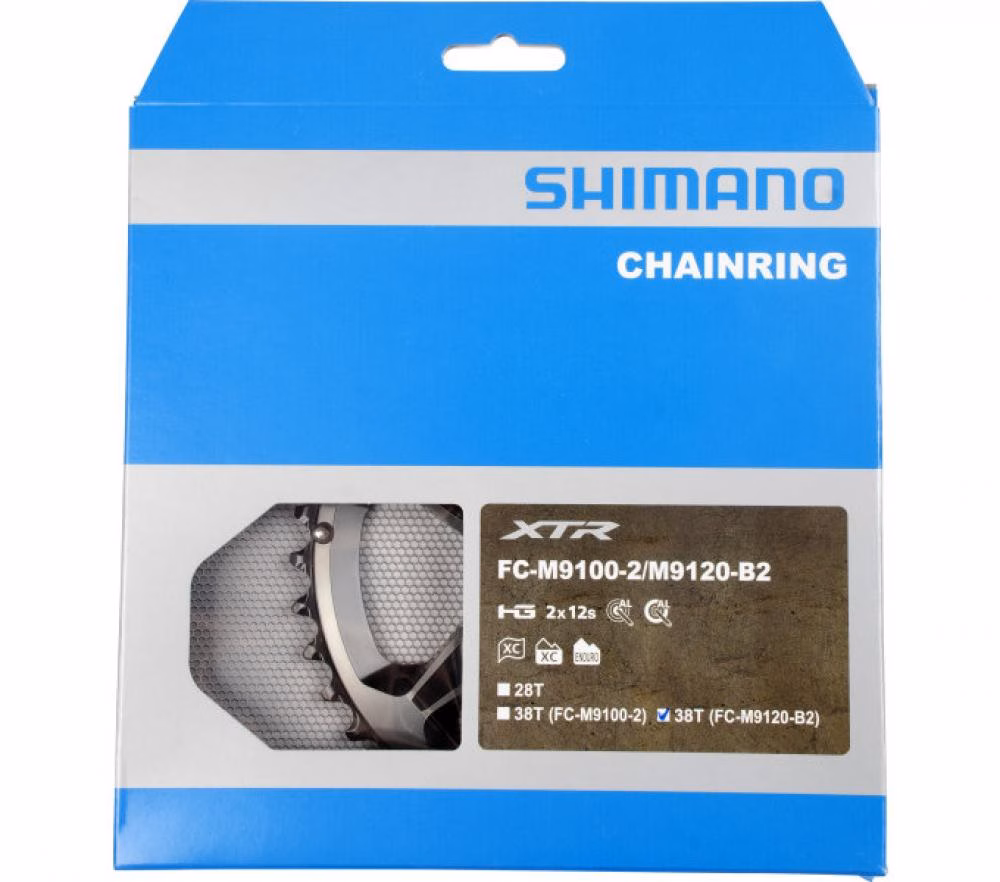 SHIMANO Kettenblatt XTR FC-M9100/FC-M9120 38 Zähne - präziser Antrieb für High-End MTB
