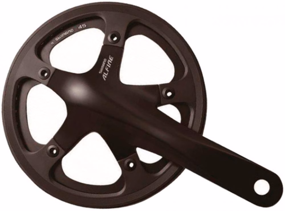 SHIMANO Kurbelgarnitur ALFINE FC-S501 - 39 Zähne, schwarz