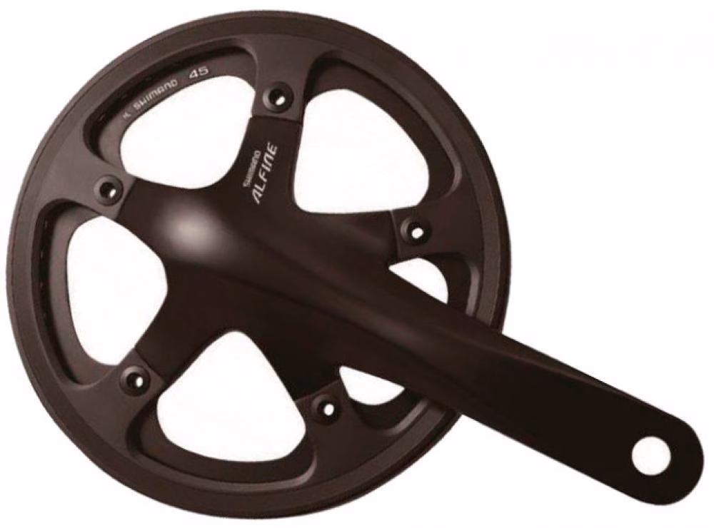 SHIMANO Kurbelgarnitur ALFINE FC-S501 - 45 Zähne, schwarz