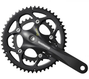 SHIMANO Kurbelgarnitur FC-R345 9-fach 175 mm 50-34 Zähne Silber - Effiziente Schaltperformance