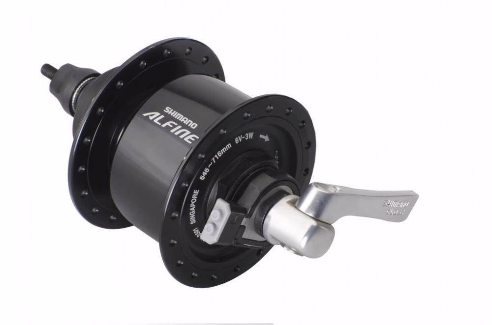SHIMANO Nabendynamo ALFINE DH-S501 Nabendynamo - 6 Volt 3 Watt 36 Loch, Schwarz Center-Lock