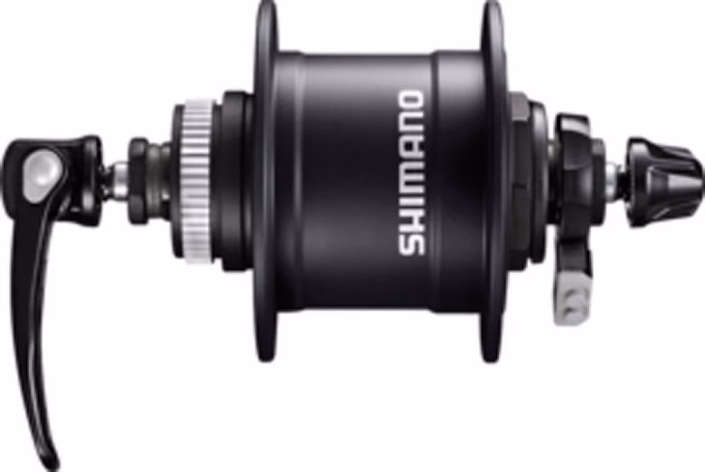 SHIMANO Nabendynamo ALIVIO DH-T4050-1D Nabendynamo - Scheibenbremse 6 Volt 1,5 Watt Schwarz 32 Loch Center-Lock
