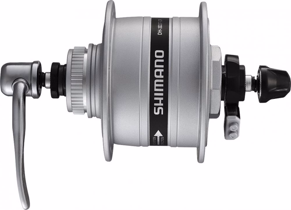 SHIMANO Nabendynamo DH-3D37 6 Volt/3 Watt 36 Loch Center-Lock Silber