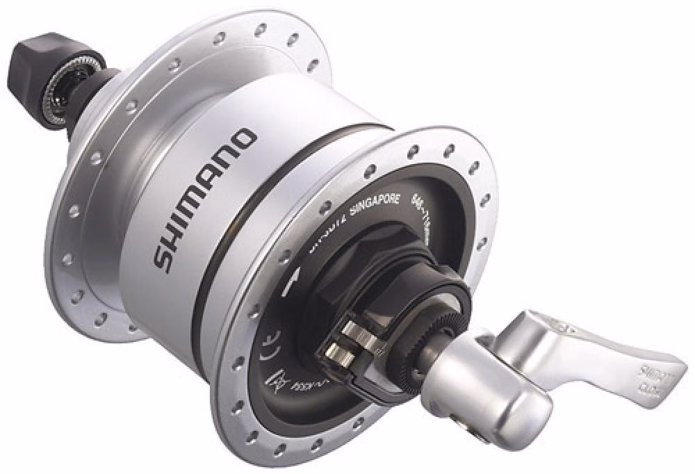 SHIMANO Nabendynamo NEXUS DH-C3000-1N 6V/1,5W Silber - effizienter Generator für Felgenbremse