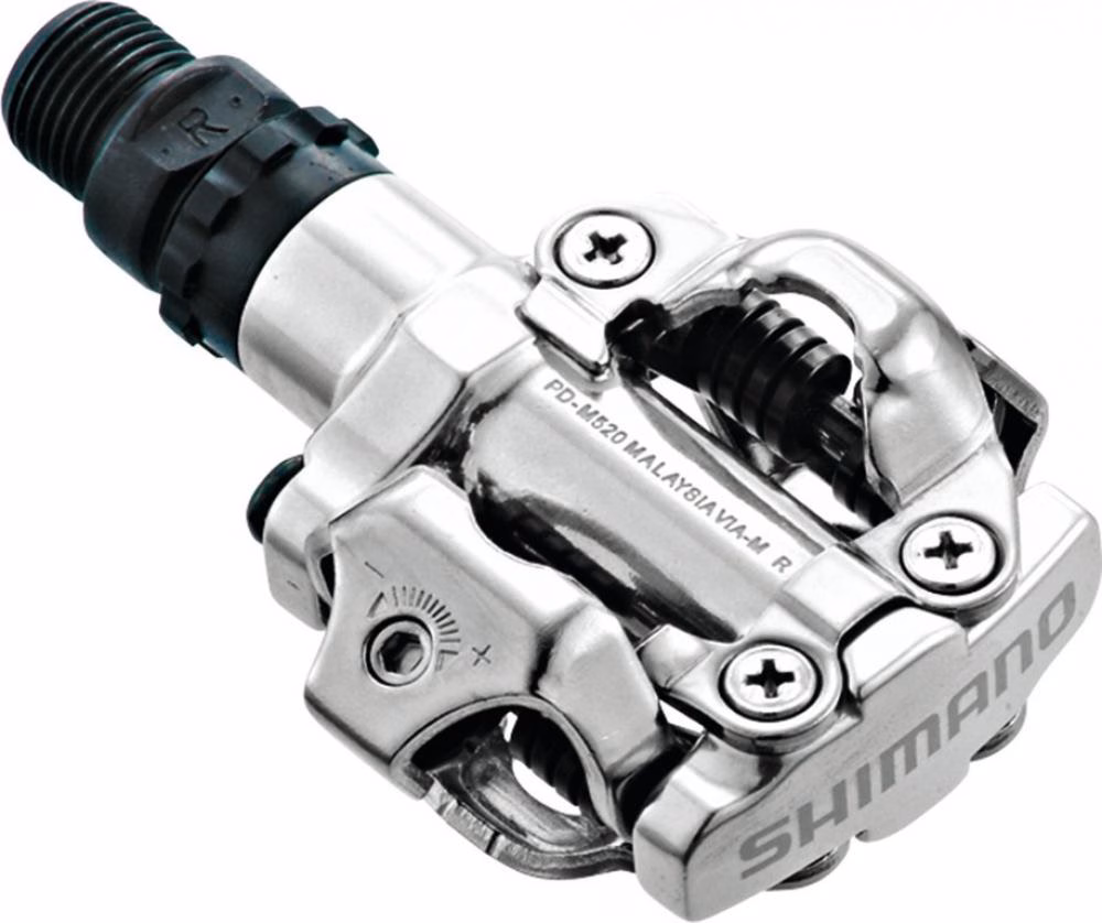 SHIMANO Pedal PD-M520 Pedal - Silber, SPD-System für MTB und Trekking