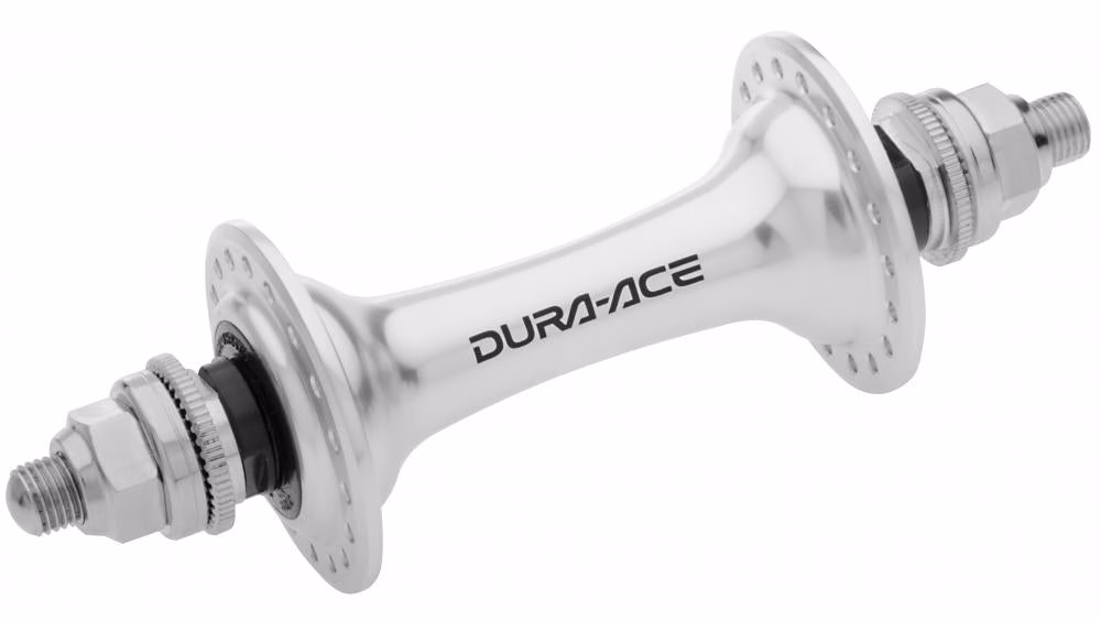 SHIMANO Vorderradnabe DURA-ACE TRACK HB-7710 32 Loch Vollachse m. Muttern, Silber